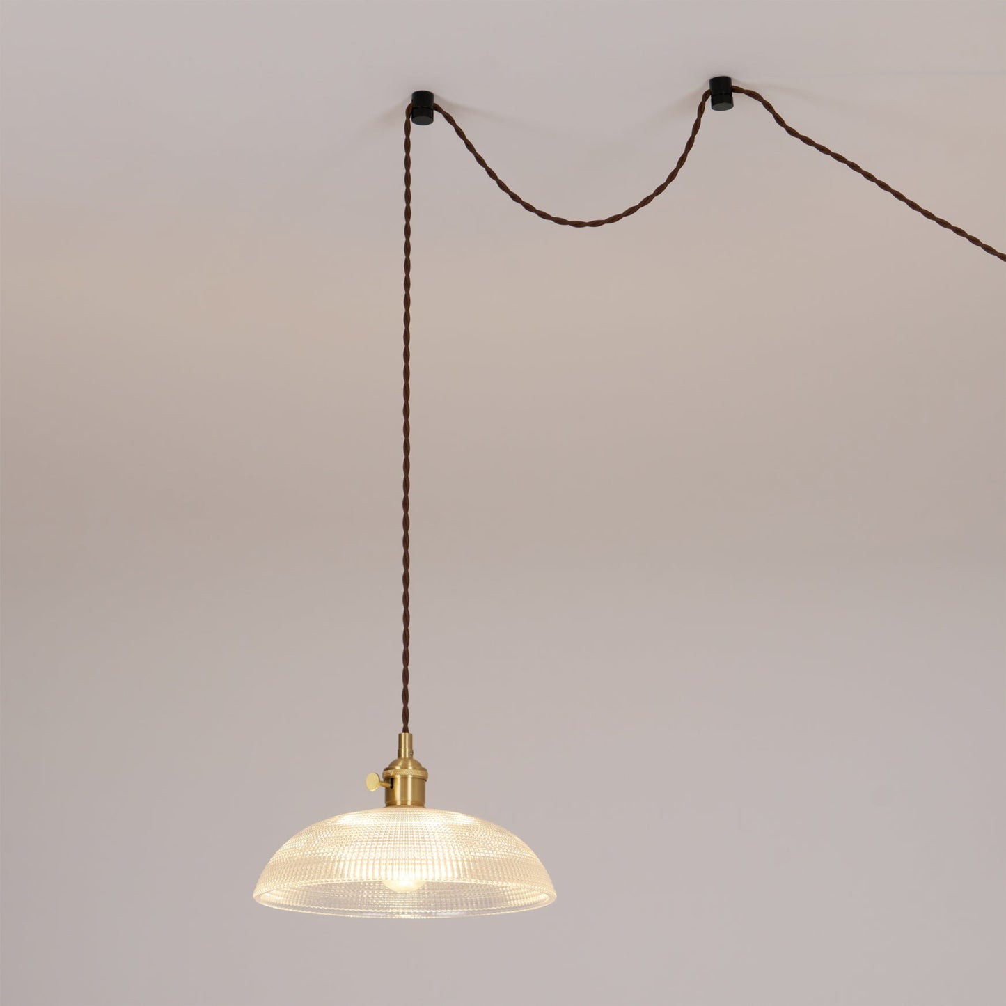Ribbed Spiral Pendant Light