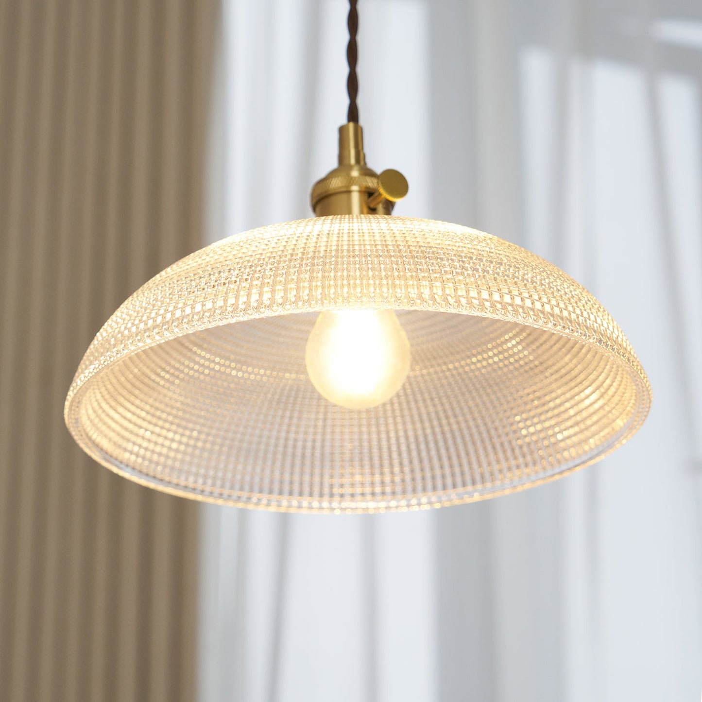 Ribbed Spiral Pendant Light