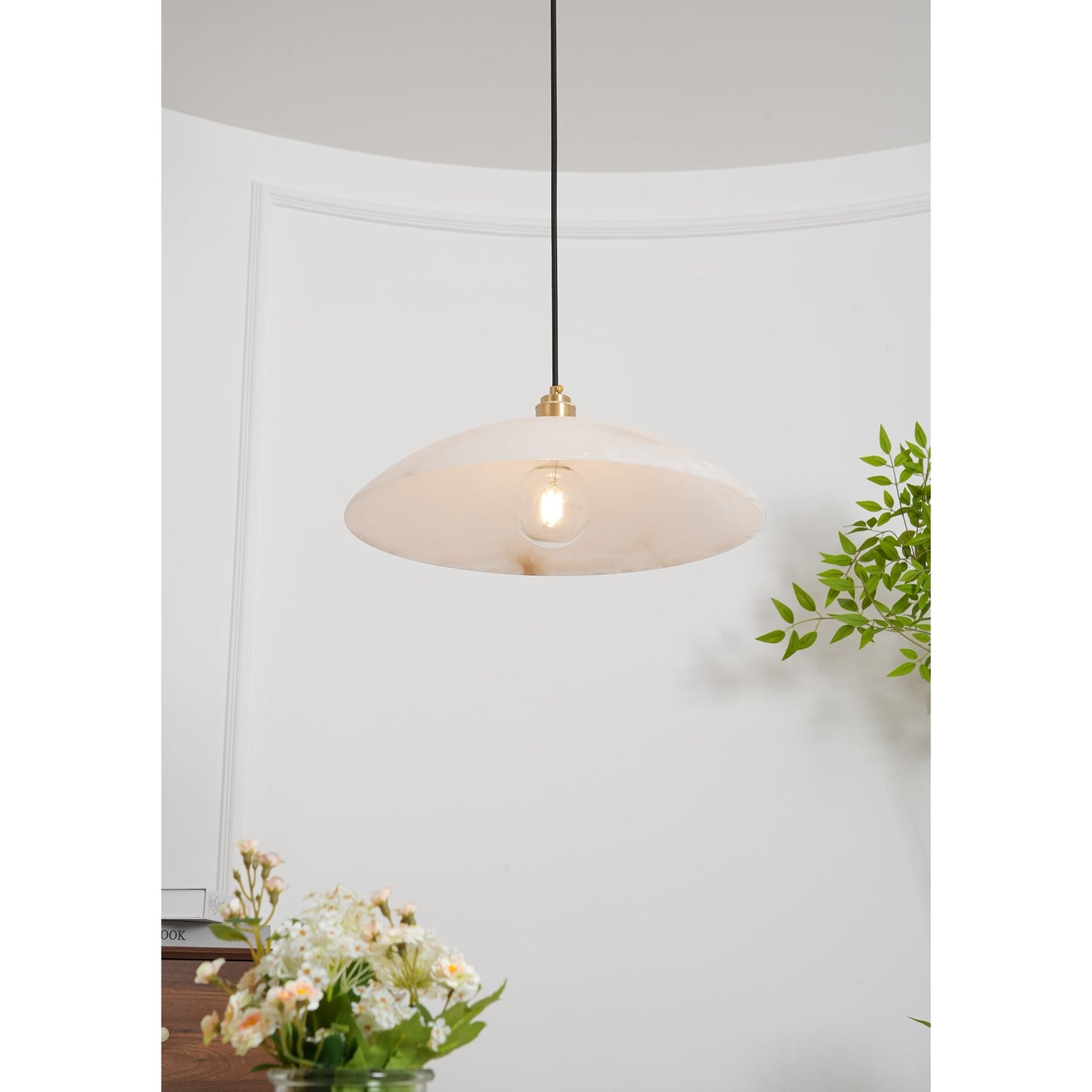 Alabaster Dome Pendant Lamp