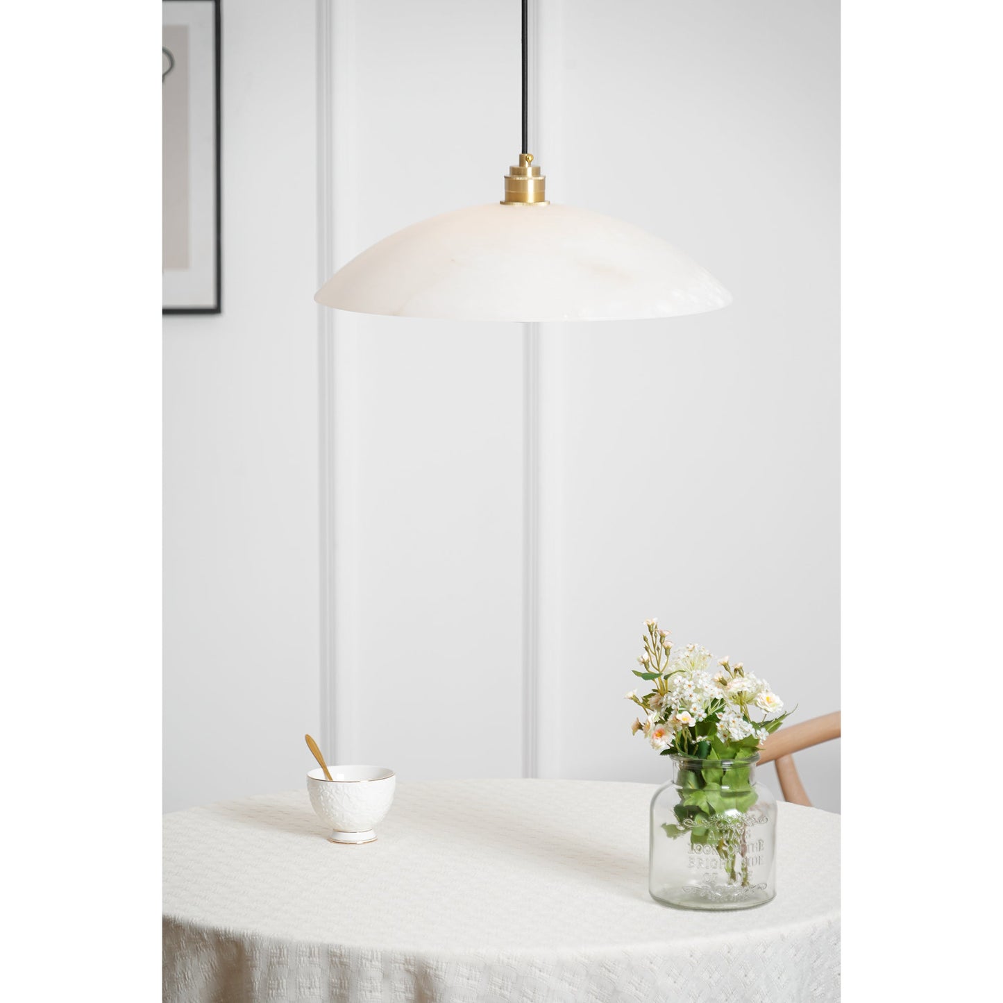 Alabaster Dome Pendant Lamp