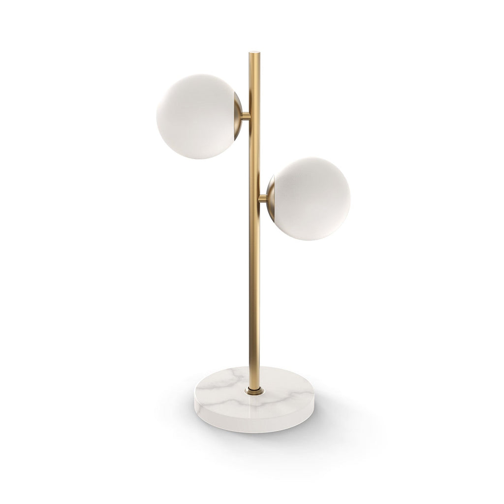 Castell 2 Globe Table Lamp 21", Aged Brass
