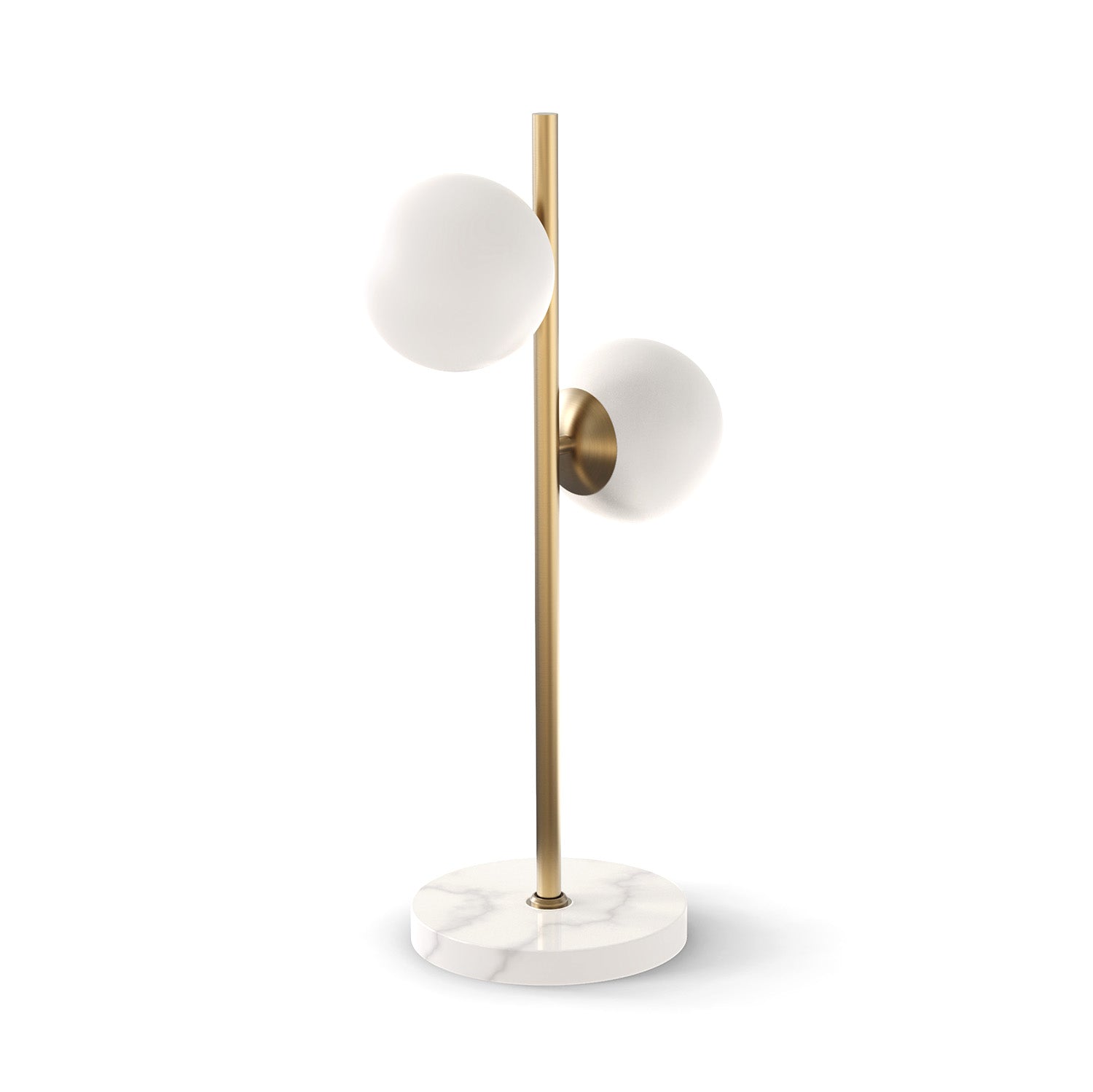 Castell 2 Globe Table Lamp 21", Aged Brass
