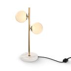 Castell 2 Globe Table Lamp 21", Aged Brass
