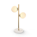 Castell 2 Globe Table Lamp 21", Aged Brass