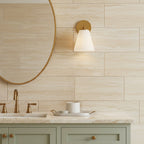 Carlisle Vanity Wall Sconce, Brushed Brass with Opal Glass
