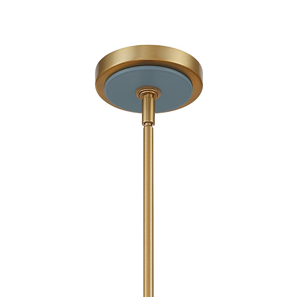 Banks 5 Light Chandelier 28", French Blue and Brass