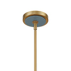 Banks 6 Light Chandelier 40", French Blue and Brass