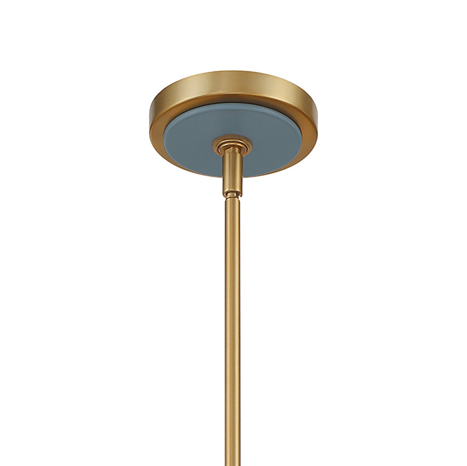 Banks 6 Light Chandelier 40", French Blue and Brass