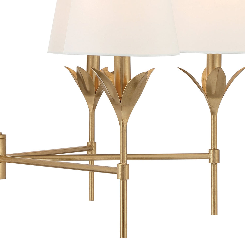 Alice 6 Light Chandelier 32", Antique Gold