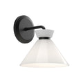 Cori Wall Sconce, Matte Black and Milk Glass