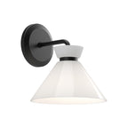 Cori Wall Sconce, Matte Black and Milk Glass