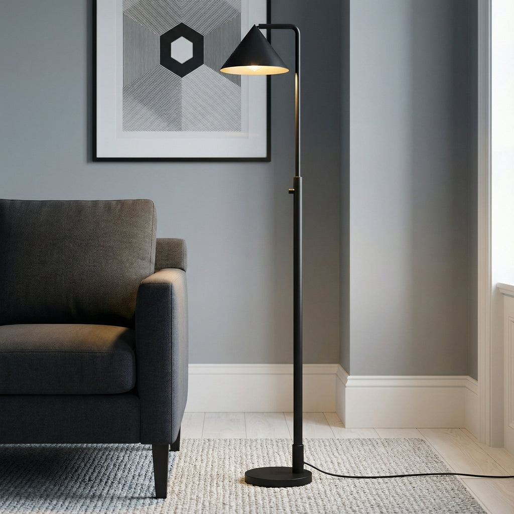 Juno Floor Lamp 59", Matte Black