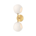Flynn 2 Light Wall Sconce Gold with Opal Glass