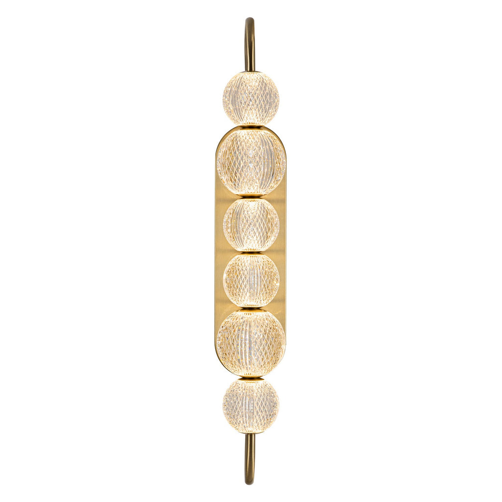 Evelyn Curved Arm LED Wall Sconce 28", Natural Brass