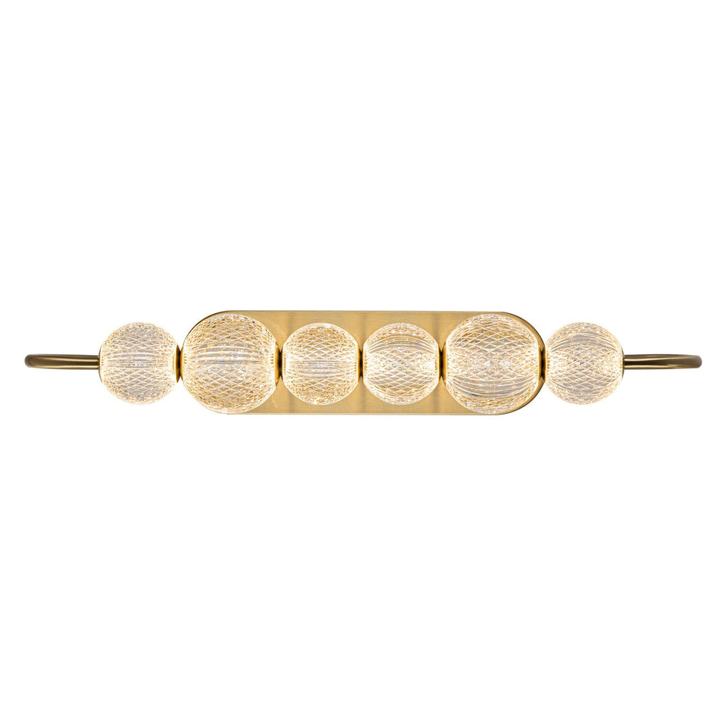 Evelyn Curved Arm LED Wall Sconce 28", Natural Brass