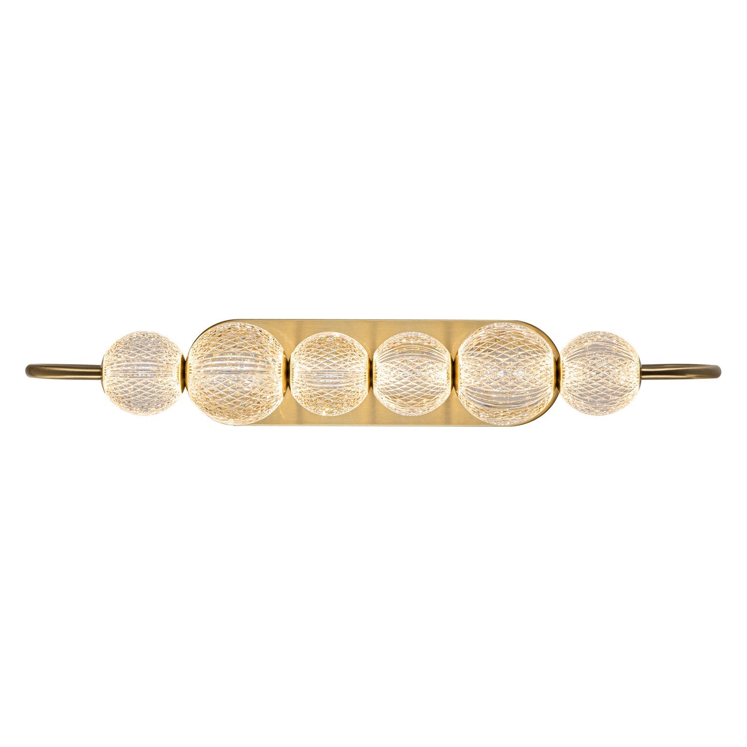 Evelyn Curved Arm LED Wall Sconce 28", Natural Brass