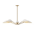 Jade 5 Light Chandelier 46", White and Antique Brass