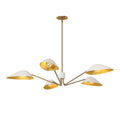 Jade 5 Light Chandelier 46" White and Gold