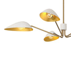 Jade 5 Light Chandelier 46", White and Antique Brass