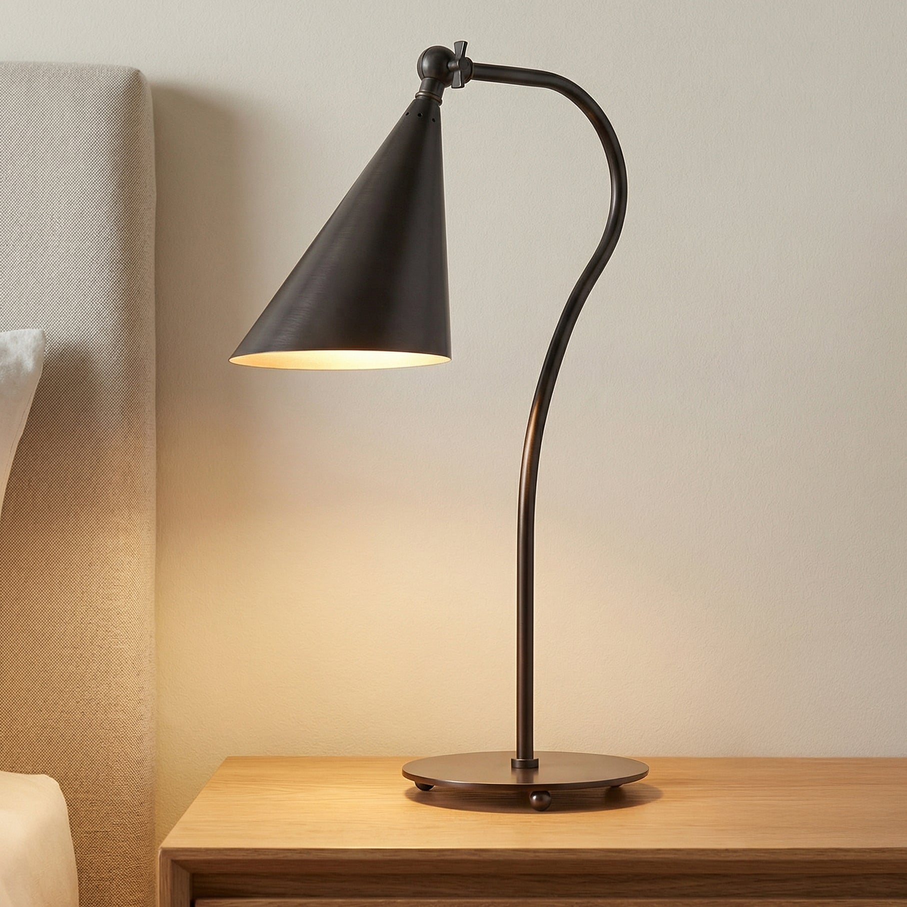 Faye Adjustable Table Lamp, Old Bronze
