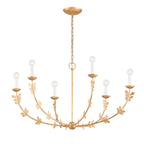 Aviva 6 Light Chandelier 40", Gold Leaf