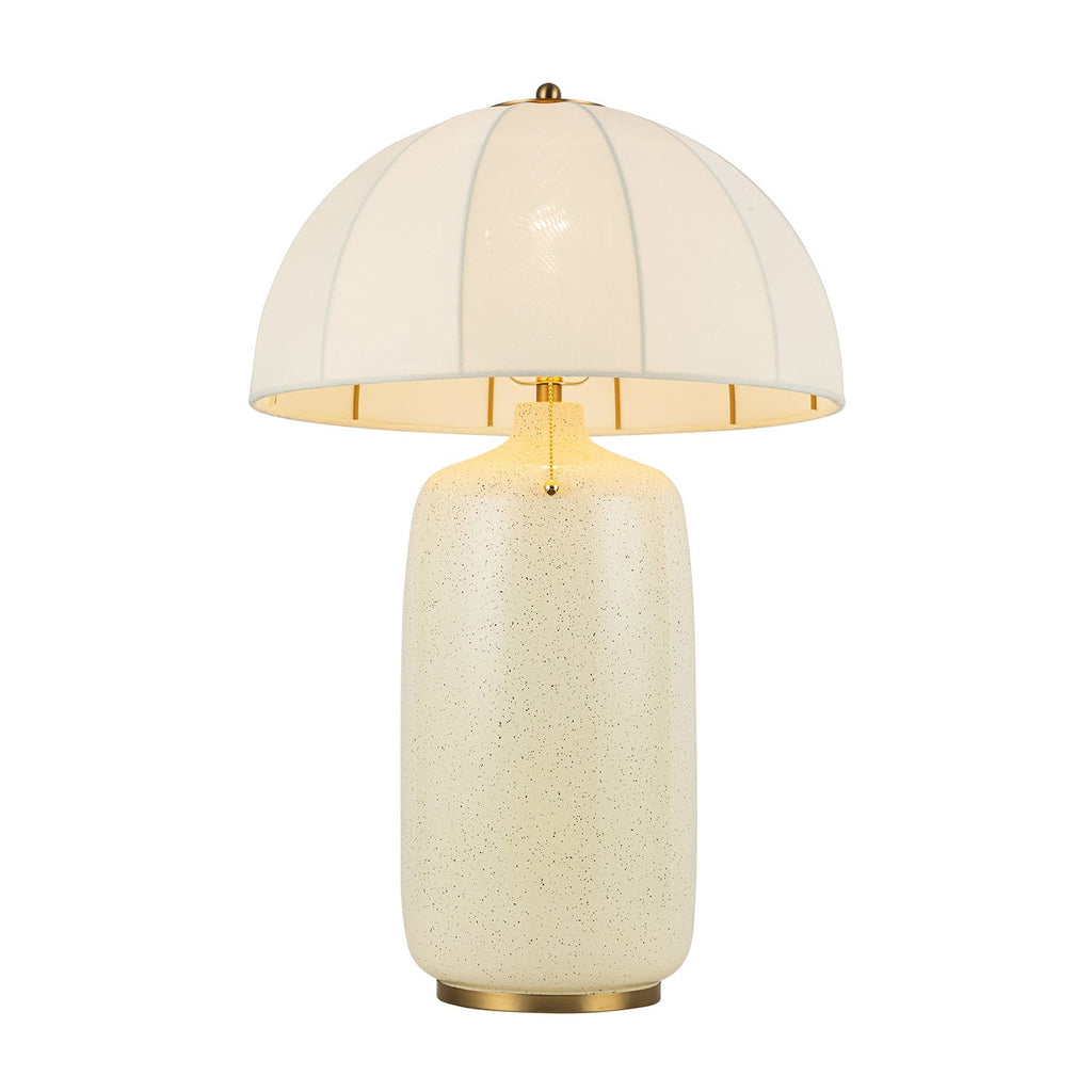 Trudy Table Lamp, Cream with Brass Accents