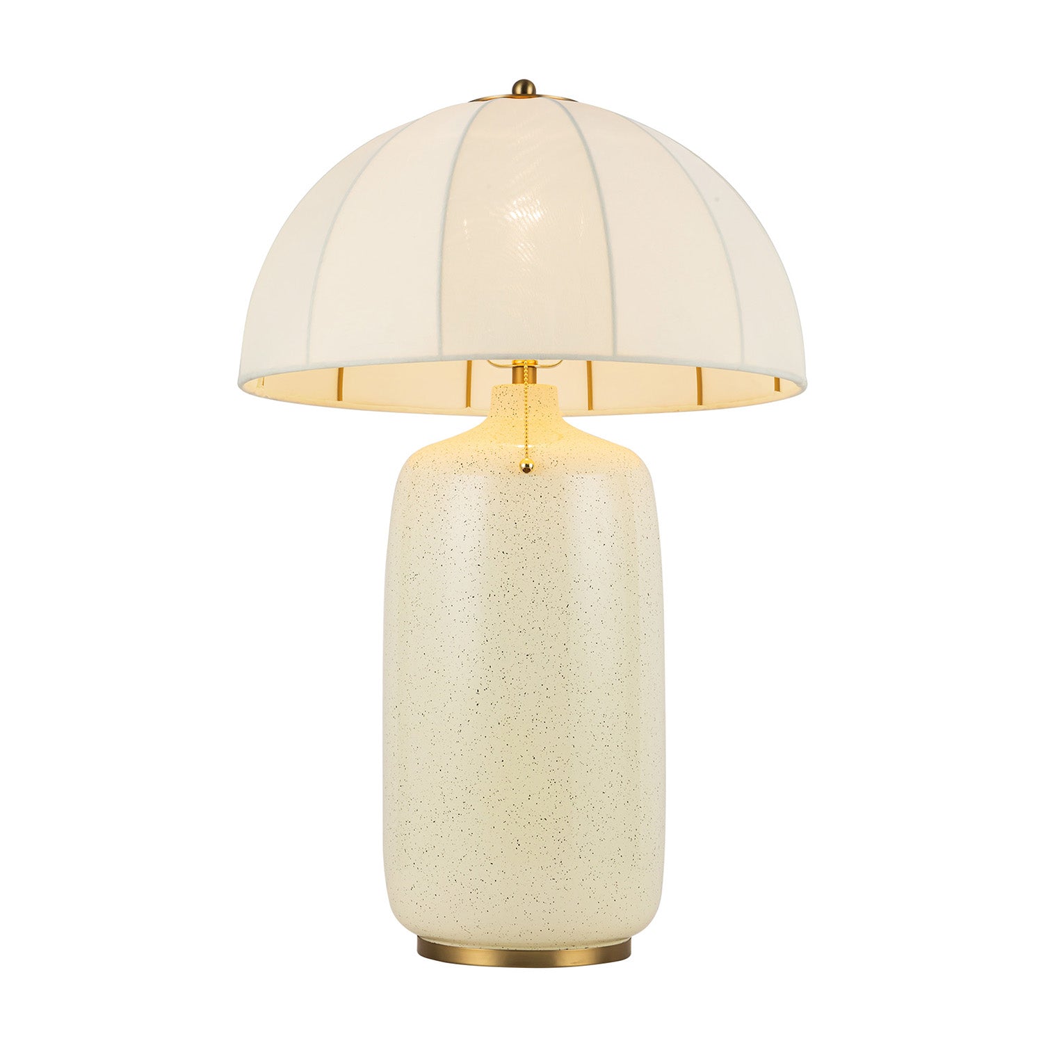 Trudy Table Lamp, Cream with Brass Accents