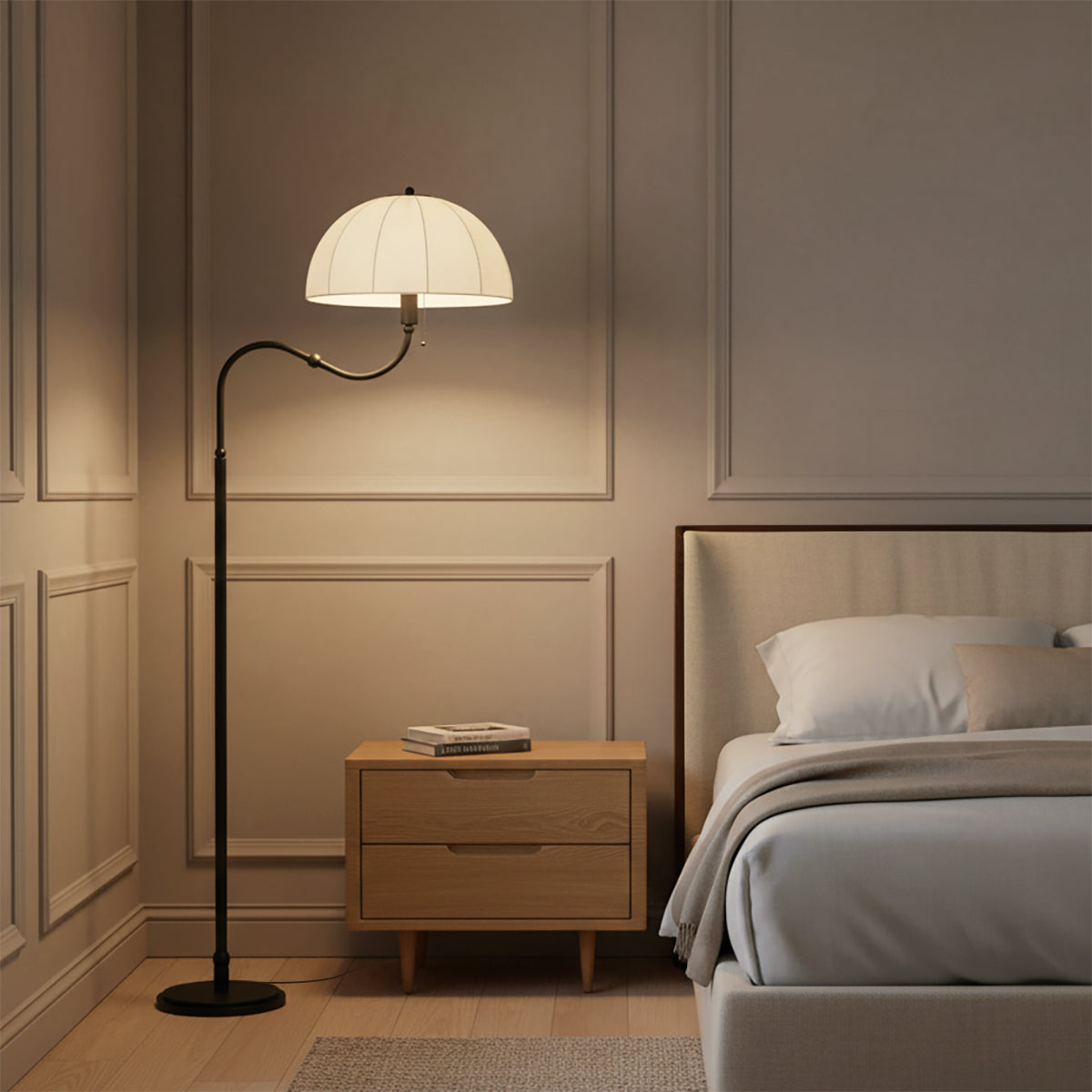 Trudy Floor Lamp 68", Matte Black