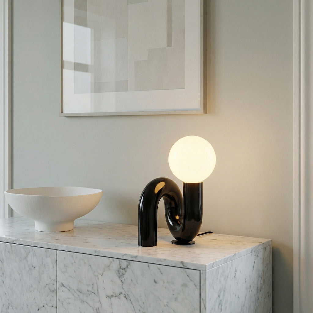 Mimi Petit Table Lamp, Glossy Black