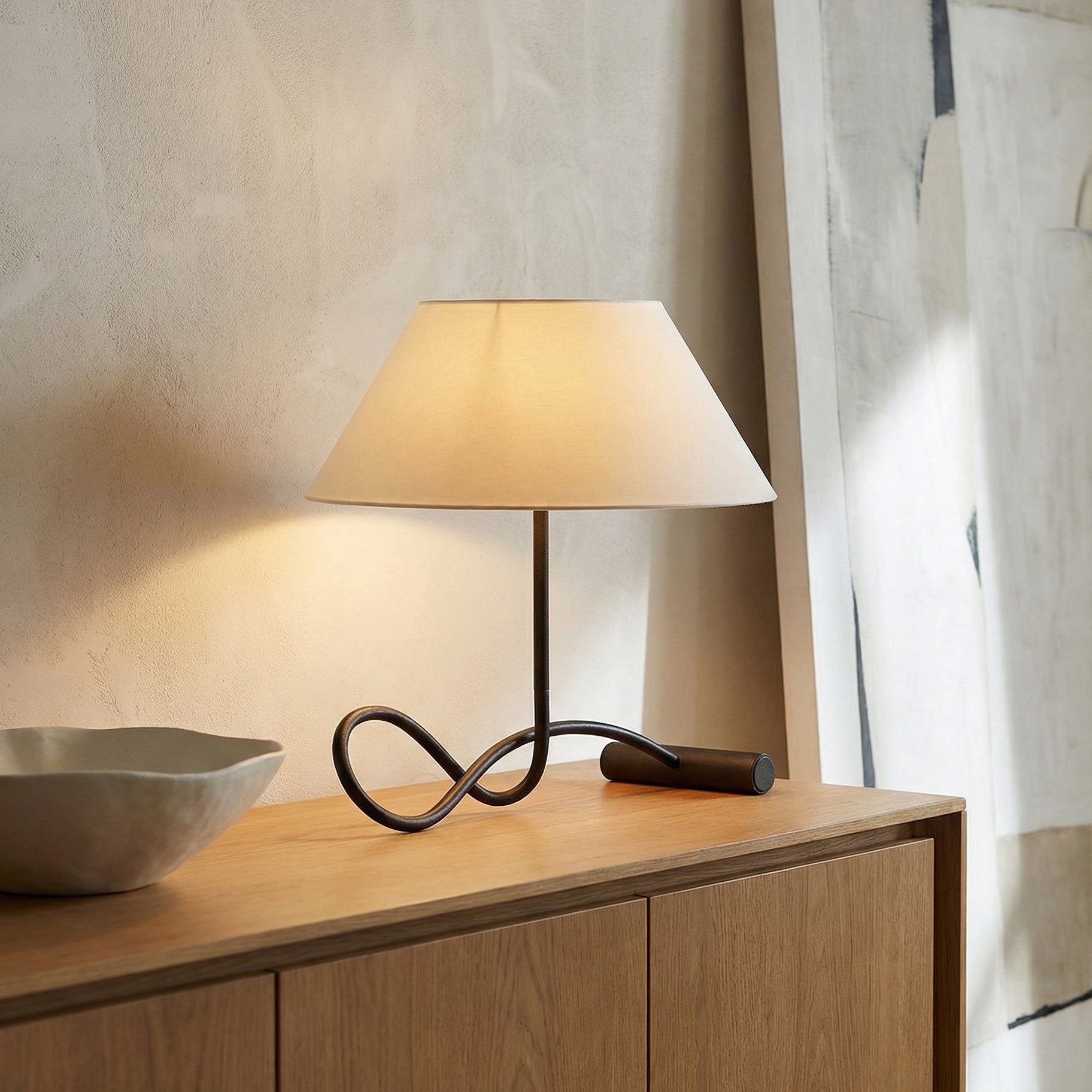 Odin Table Lamp 18", Forged Iron