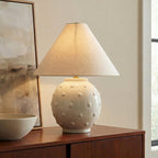 Poppy Ceramic Table Lamp, Glossy Ivory