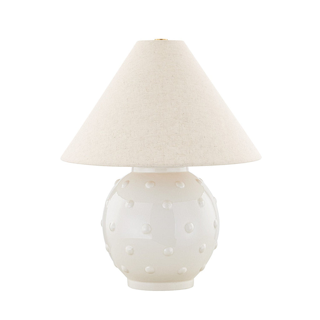 Poppy Ceramic Table Lamp, Glossy Ivory