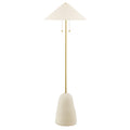 Tessa Floor Lamp 67", Textured Beige with Aged Brass