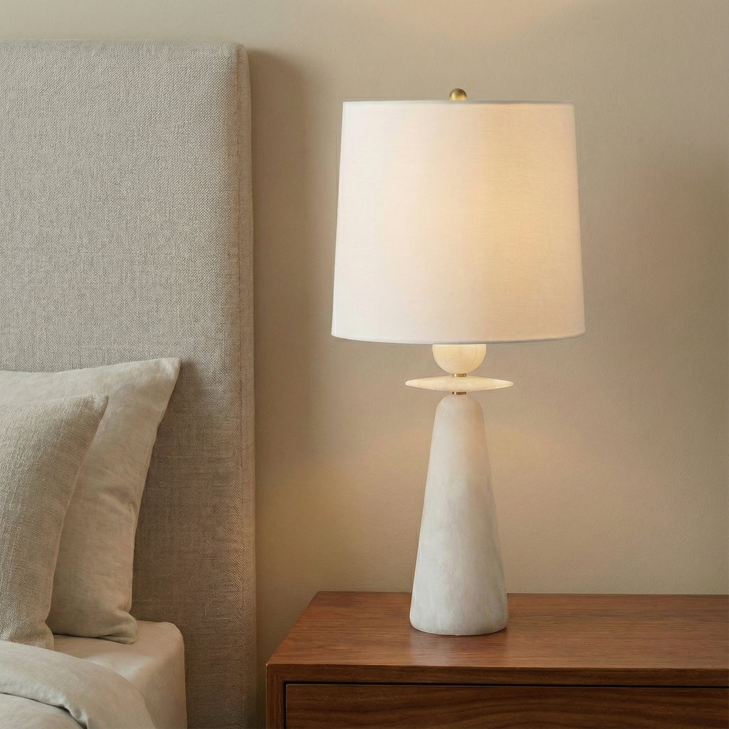Juliet Table Lamp, Alabaster with Brass Accents