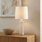 Juliet Table Lamp, Alabaster with Brass Accents