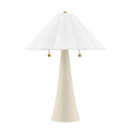 Liza Ceramic Table Lamp, Antique Ivory with Brass Accents