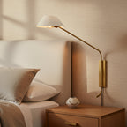 York Plug-in Wall Sconce, Patina Brass with Soft Sand