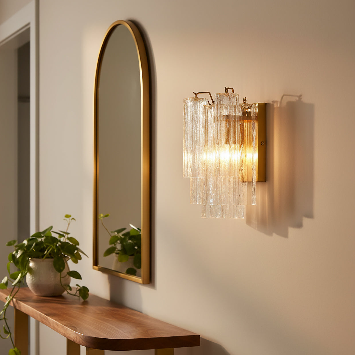 Grace Wall Sconce 14", Brass with Clear Glass