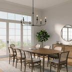 Harper 6 Light Chandelier 49", Matte Black