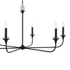 Harper 6 Light Chandelier 49", Matte Black