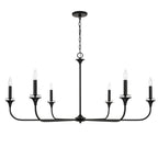 Harper 6 Light Chandelier 49", Matte Black