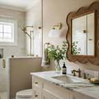 Cleo Wall Sconce, White and Aged Brass