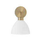 Cleo Wall Sconce, White and Aged Brass