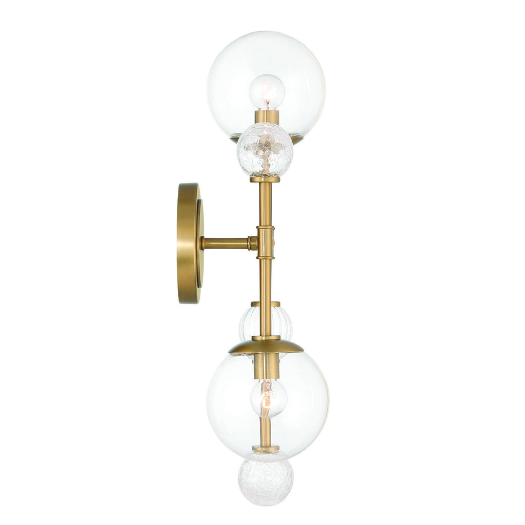 Lumi 2 Light Wall Sconce 20", Brass