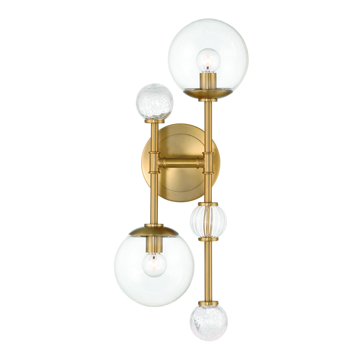Lumi 2 Light Wall Sconce 20", Brass
