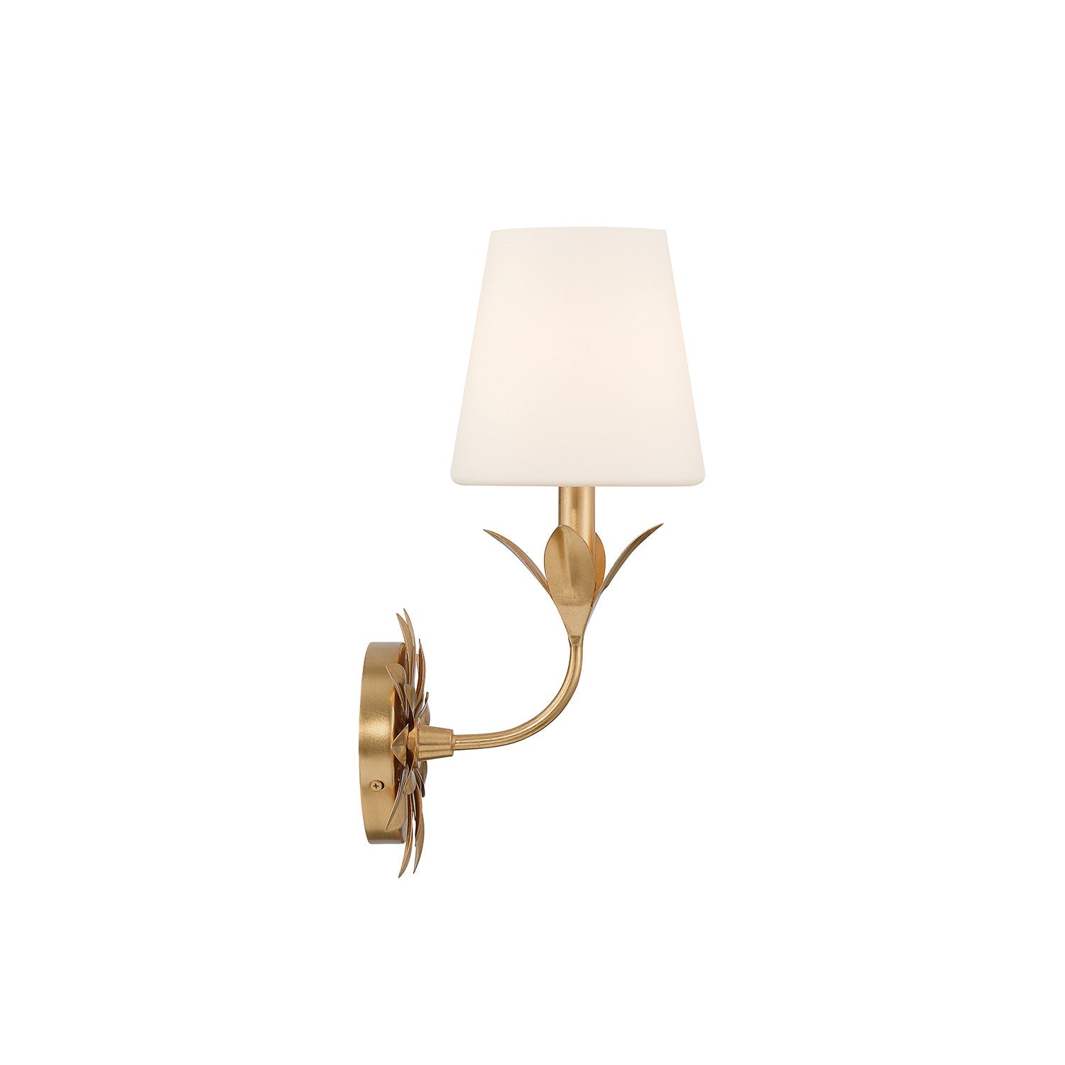 Ayla Wall Sconce 15", Antique Gold and Opal Glass