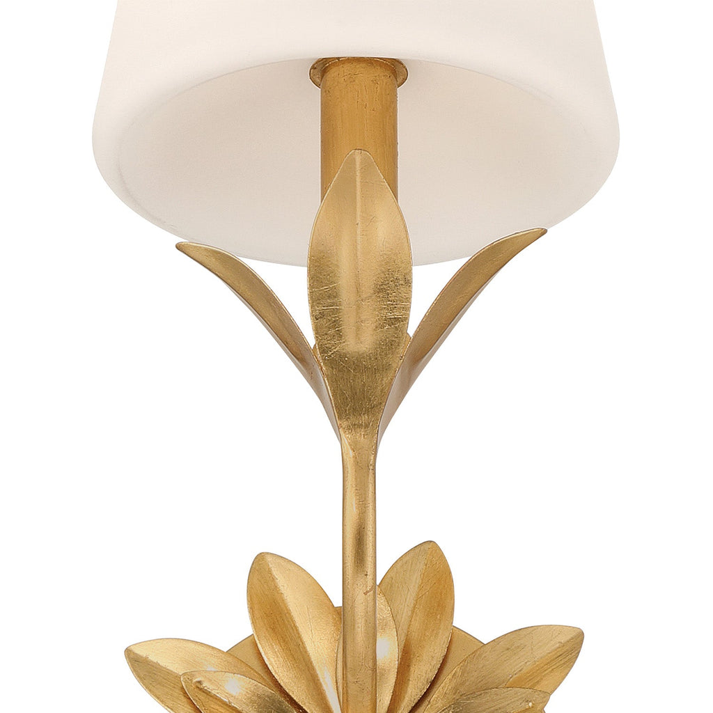 Ayla Wall Sconce 15", Antique Gold and Opal Glass