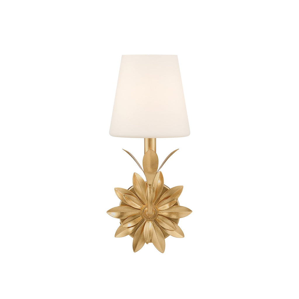 Ayla Wall Sconce 15", Antique Gold and Opal Glass