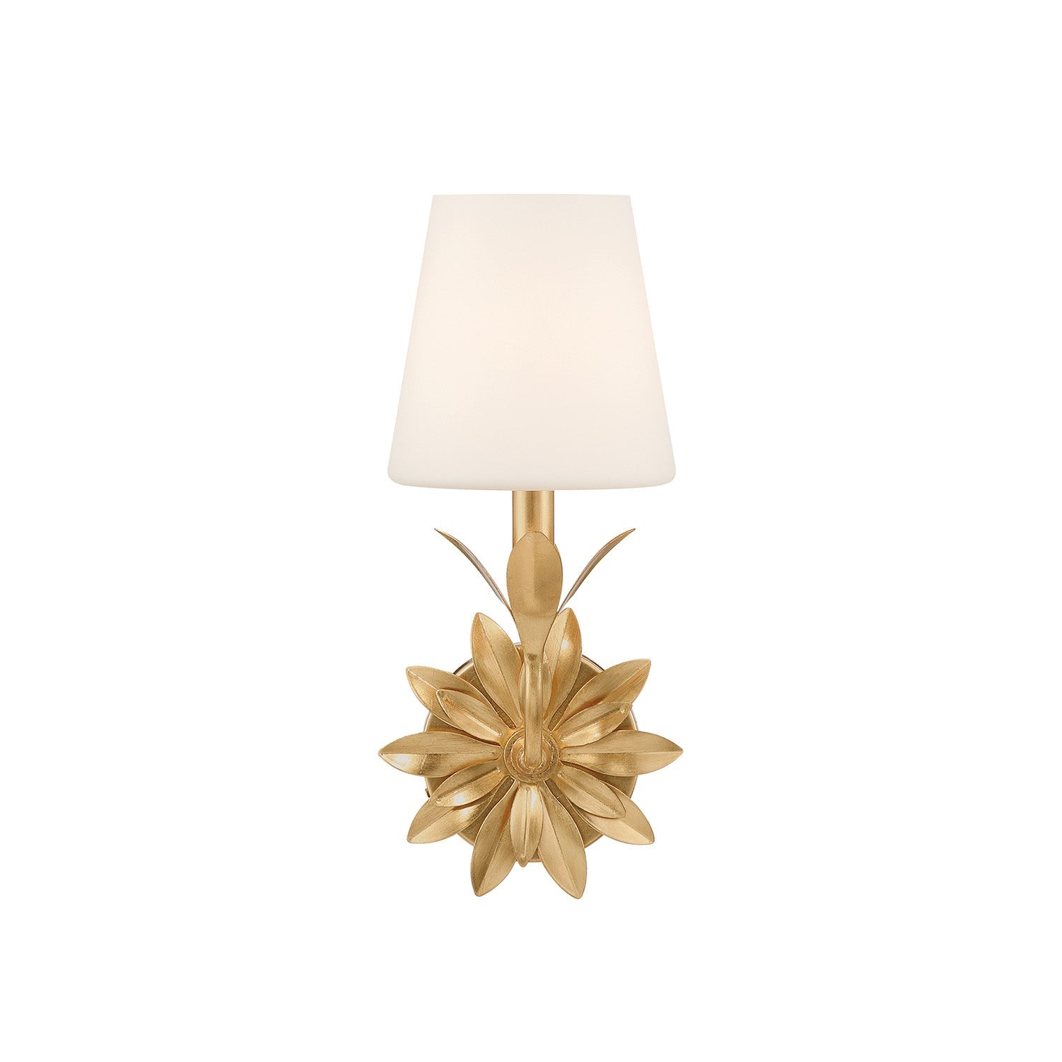 Ayla Wall Sconce 15", Antique Gold and Opal Glass