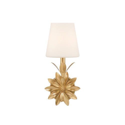 Ayla Wall Sconce 15", Antique Gold and Opal Glass